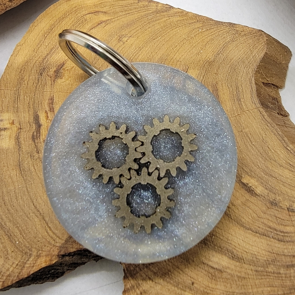 Tiny Gears Keychain - Handmade Gift